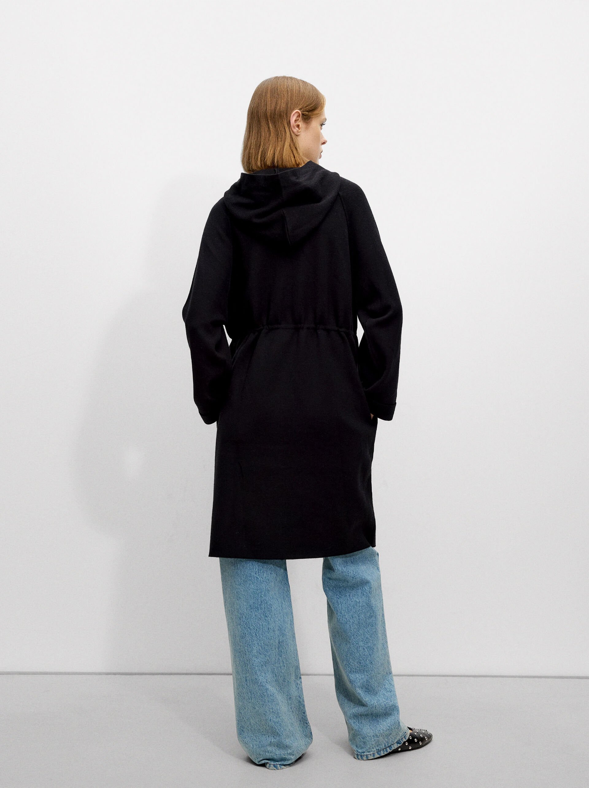 Knit cardigan with hood image number 3.0