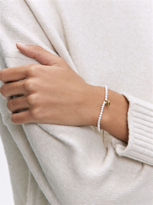Stainless Steel Bracelet With Pearls