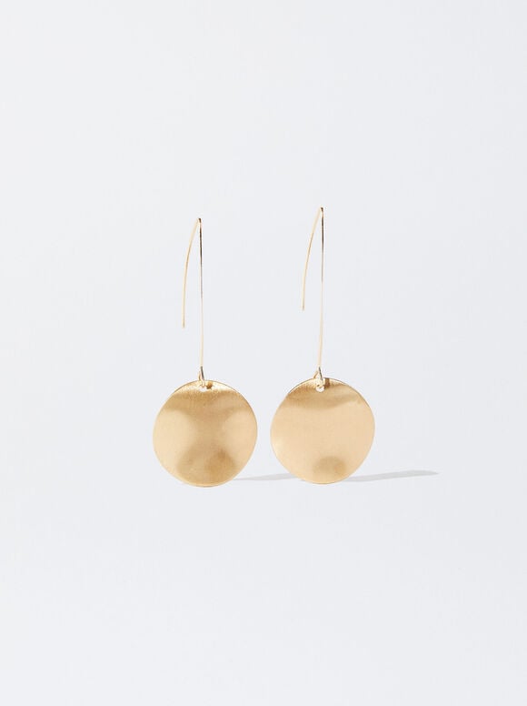 Gold Earrings With Matte Effect, Golden, hi-res