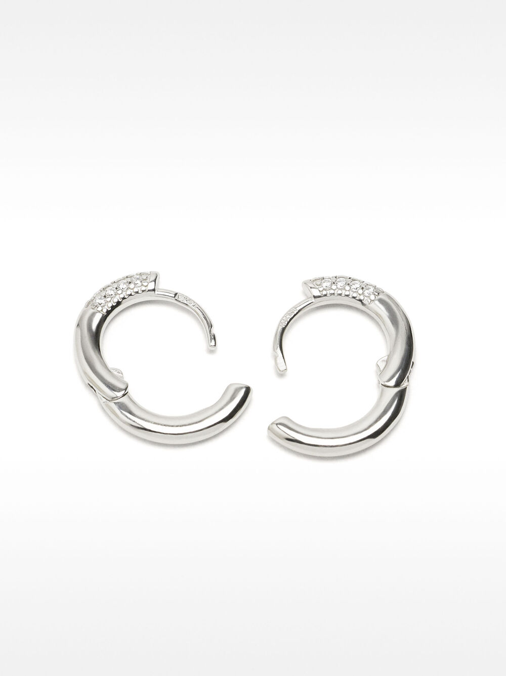 Hoop earrings with zirconia - 925 sterling silver