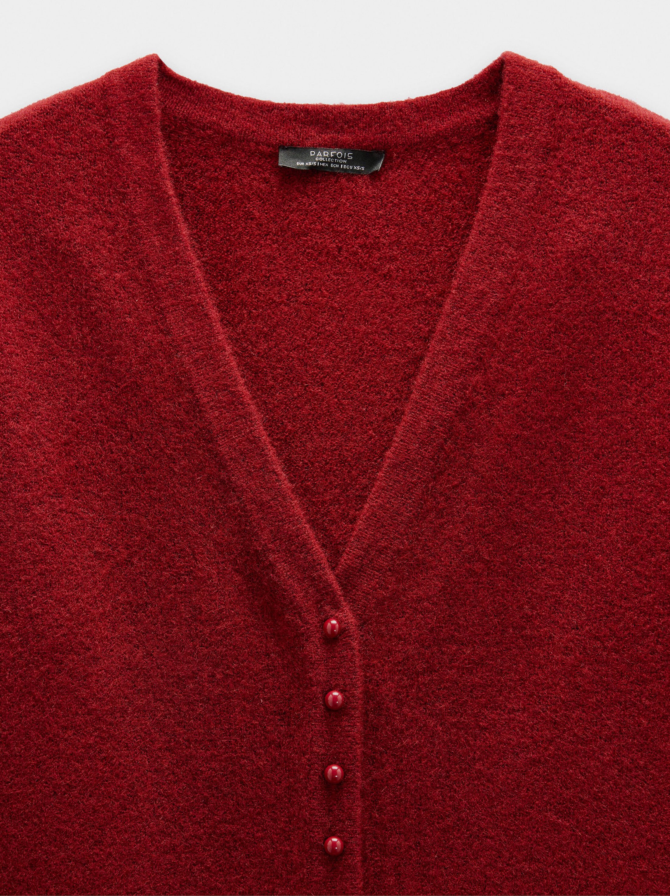 V-neck knit cardigan image number 6.0
