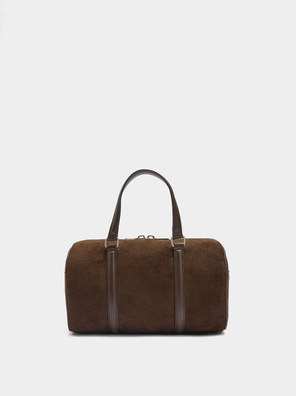 Bowling bag with suede effect
