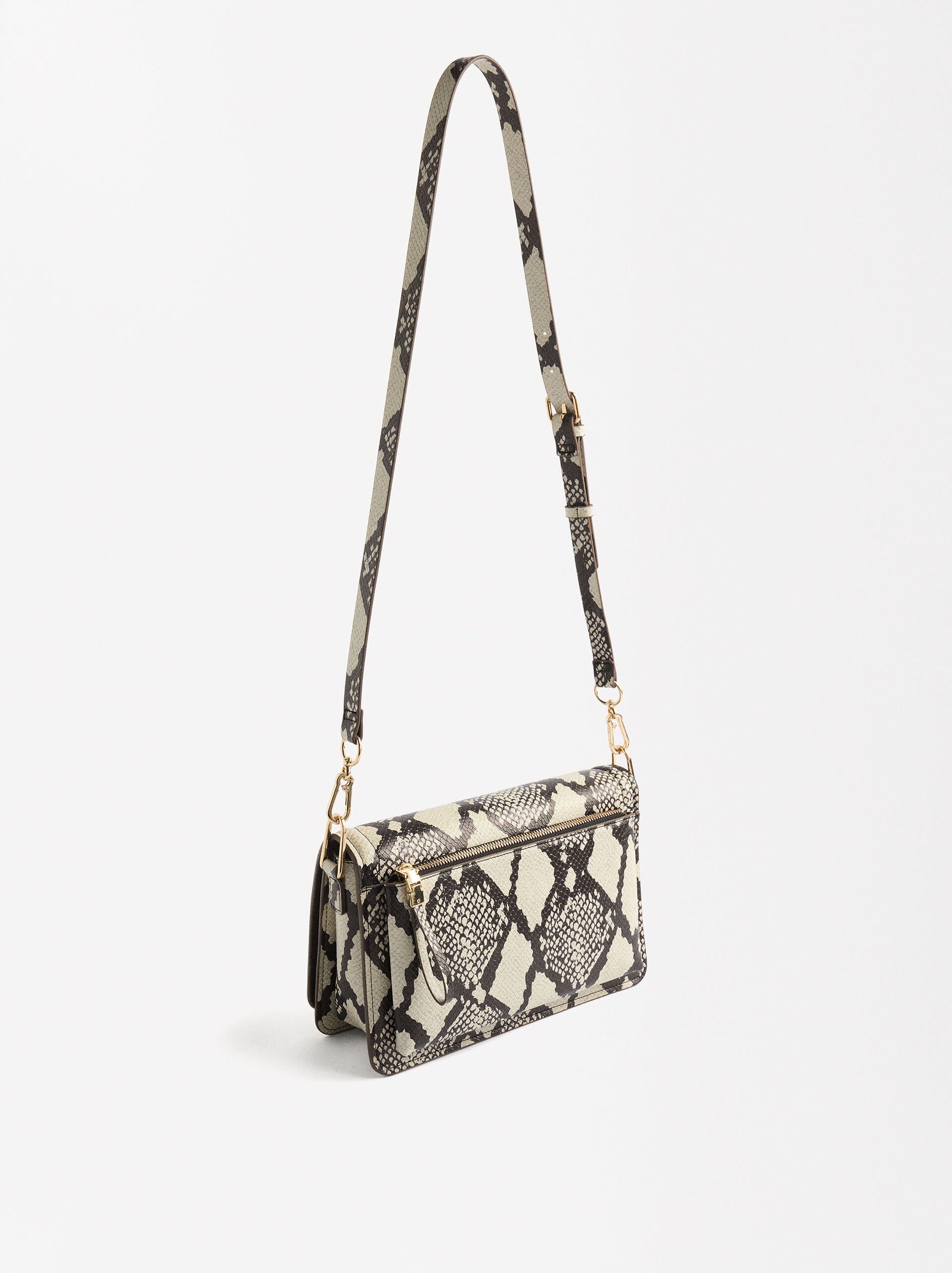 Shoulder bag with animal print and engraving image number 4.0