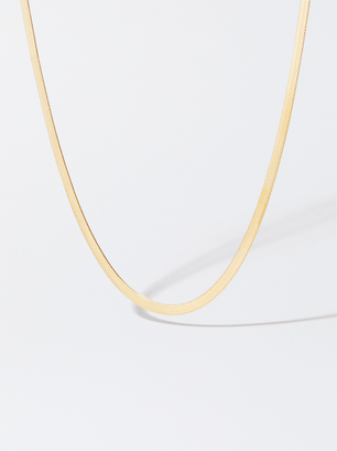 Goldfarbene Halskette Aus Stahl, Golden, hi-res