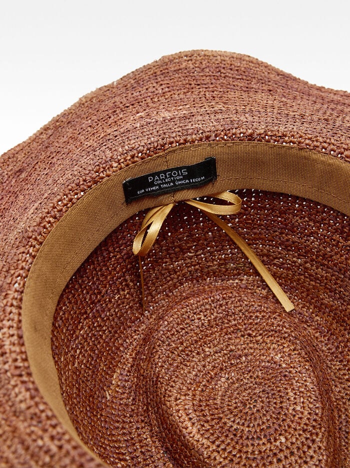 Barret de palla amb cinta decorativa