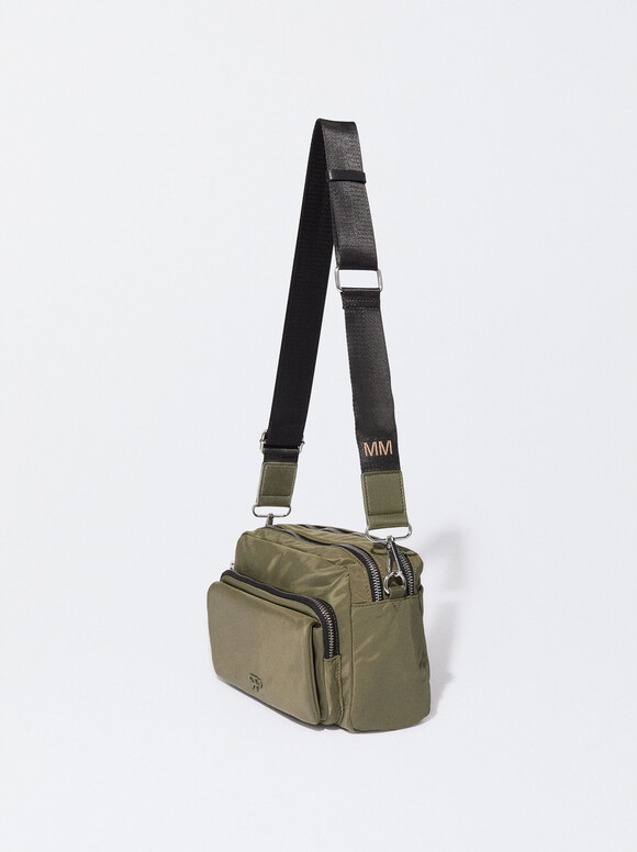 Nylon Crossbody Bag, Khaki, hi-res