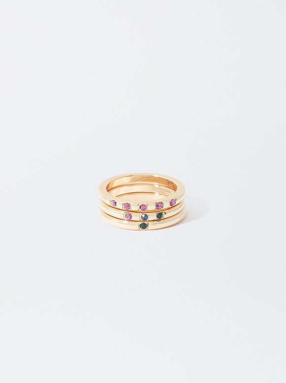 Conjunto De Anillos Dorados , Multicor, hi-res