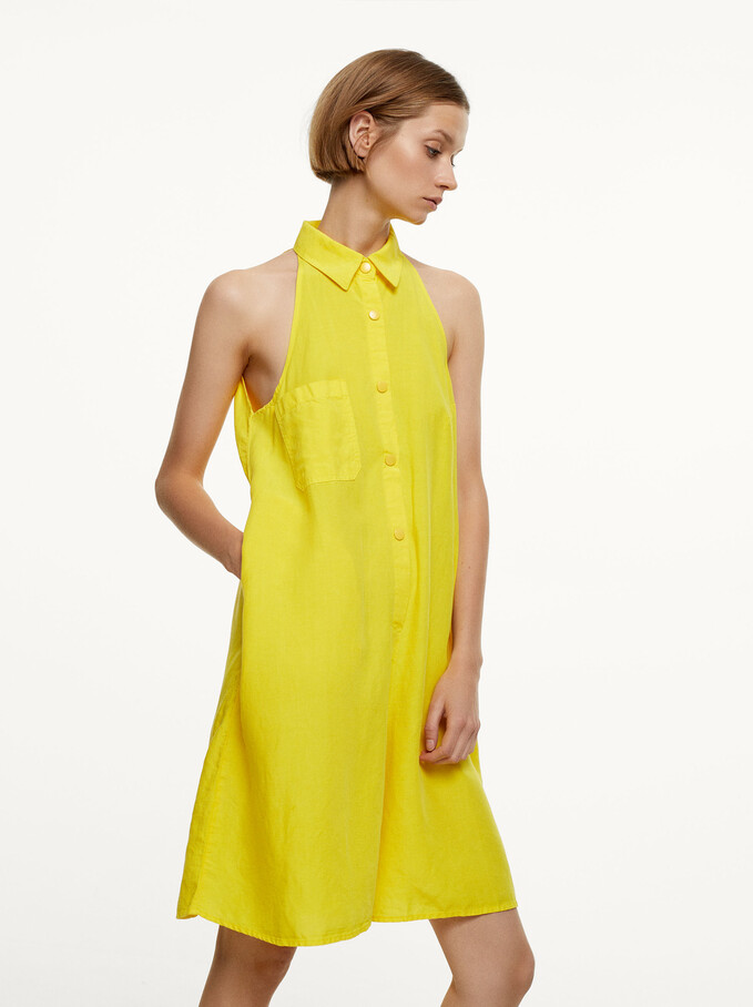 Linen Jumpsuit, Yellow, hi-res