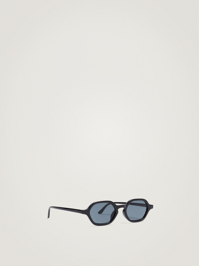 Oval Sunglasses, Black, hi-res