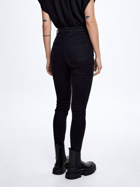 Online Exclusive - Denim Skinny Trousers, Black, hi-res