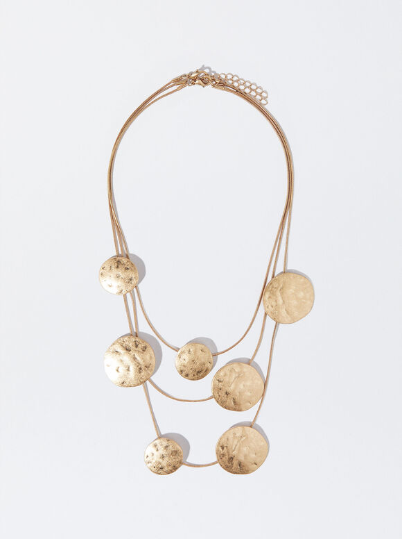 Golden Necklace With Medals, Golden, hi-res