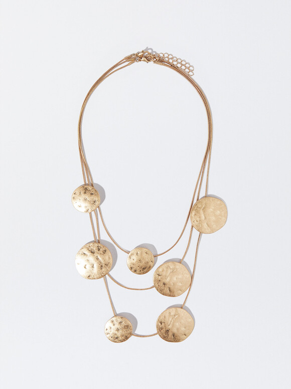Golden Necklace With Medals, Golden, hi-res
