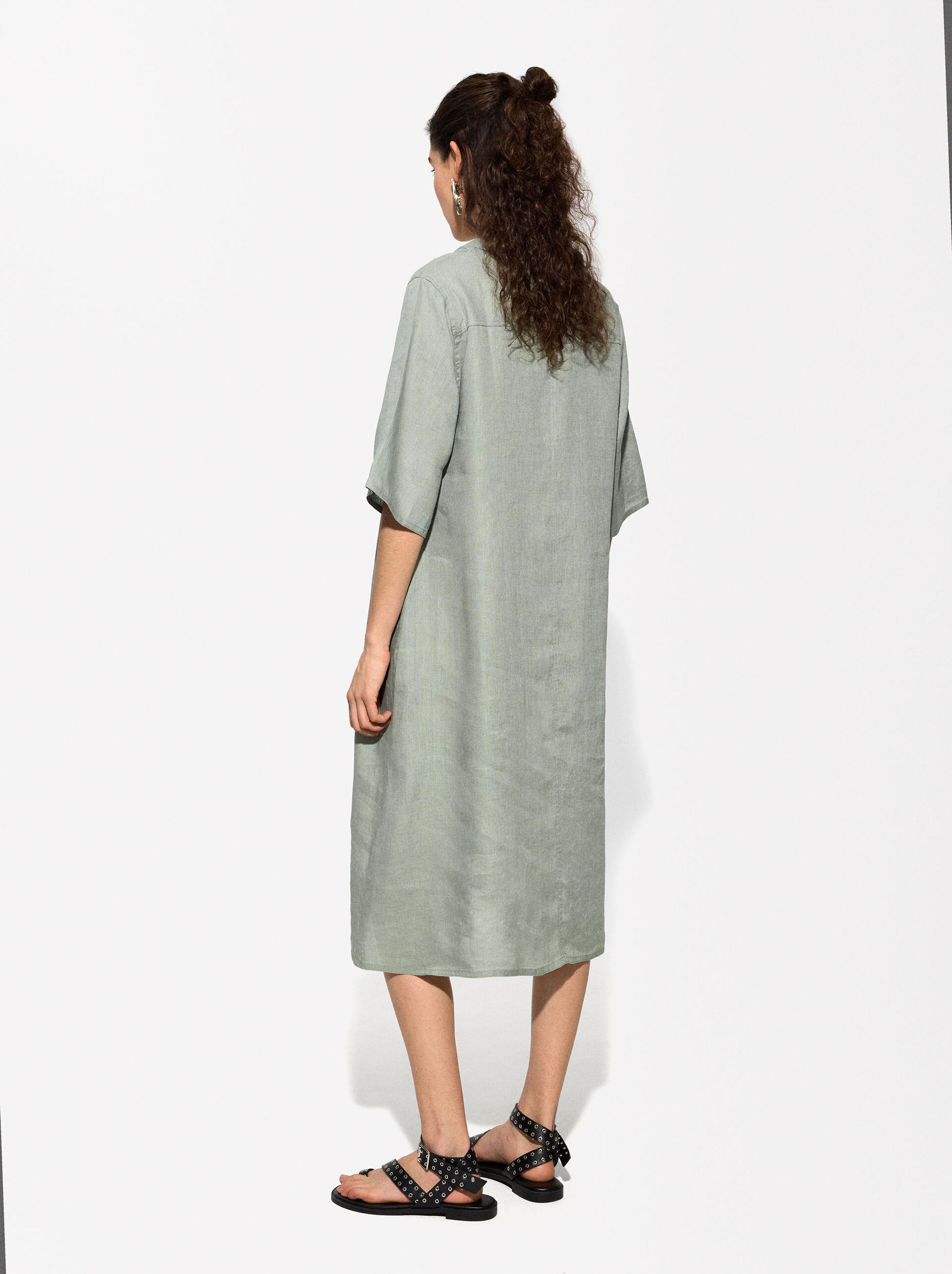 100% Linen Dress image number 3.0