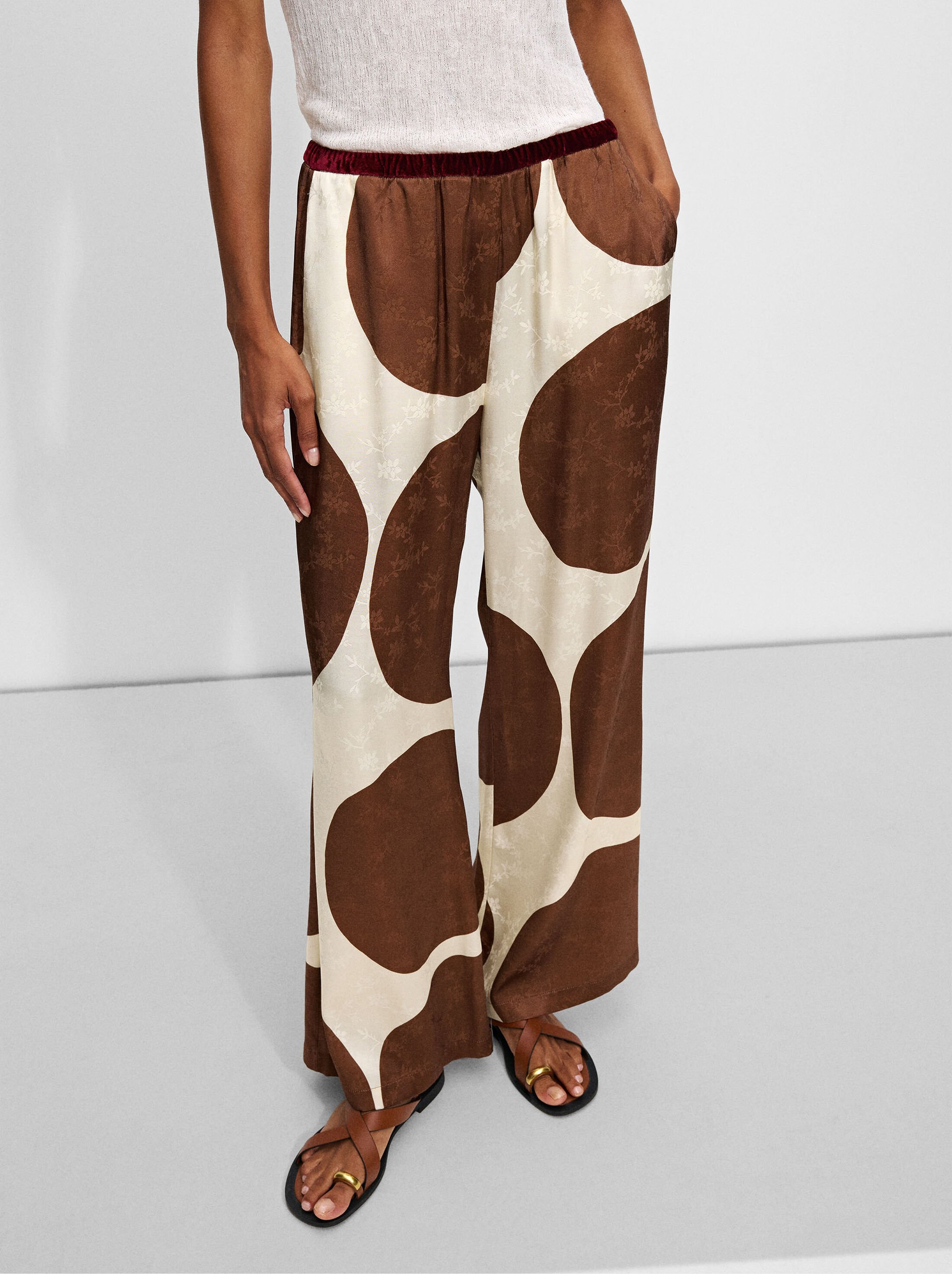 Pantalons fluids en jacquard image number 0.0
