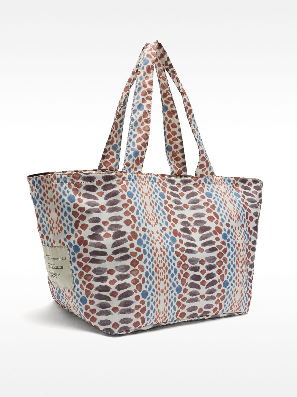 Nylon shopper bag with print