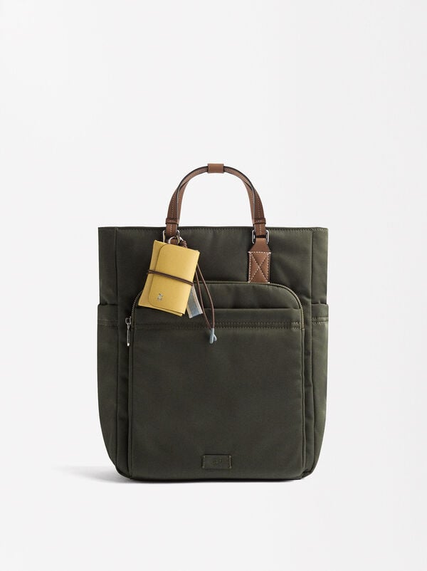 Nylon backpack with pendant