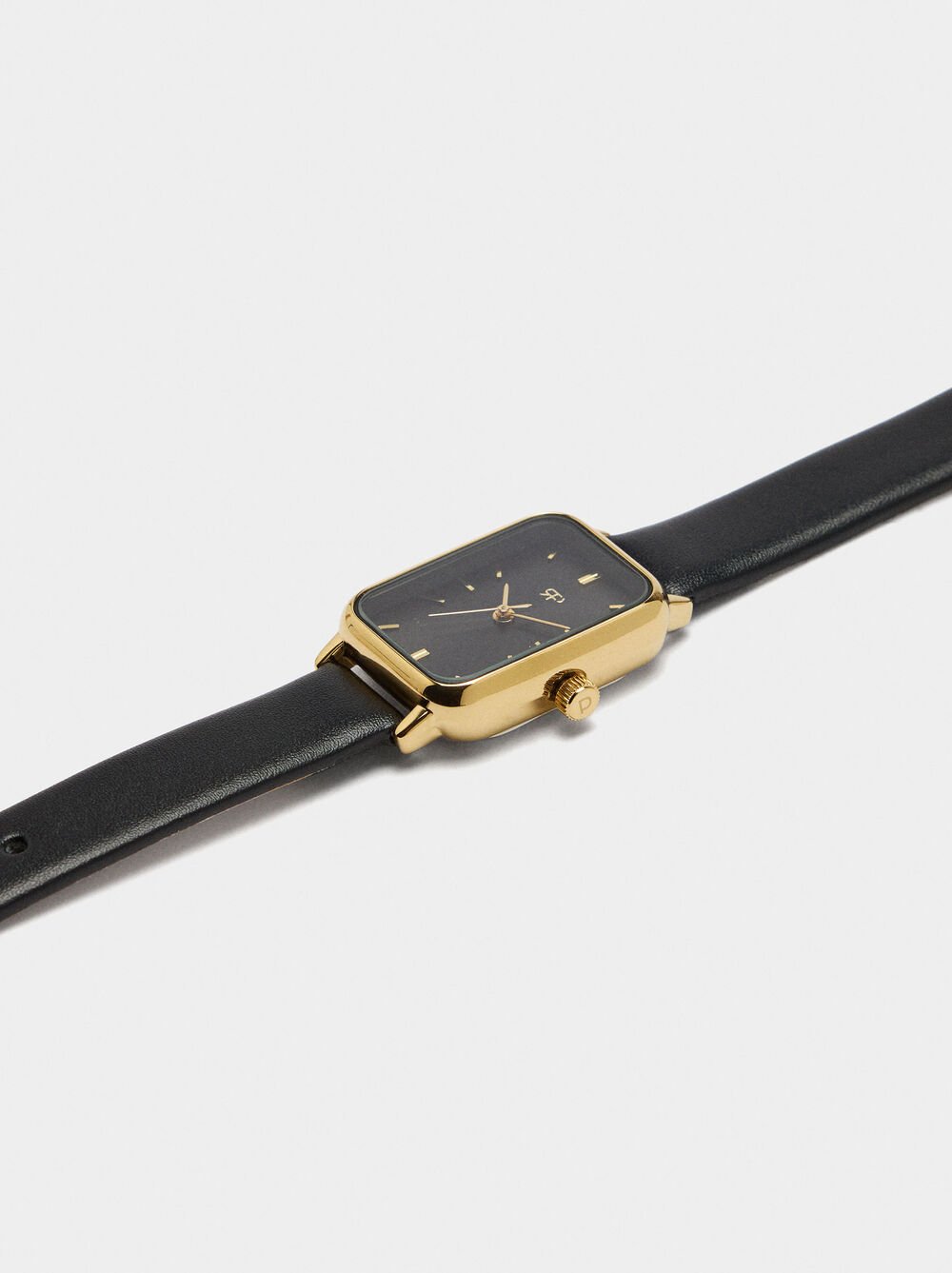 Square watch with textured bracelet