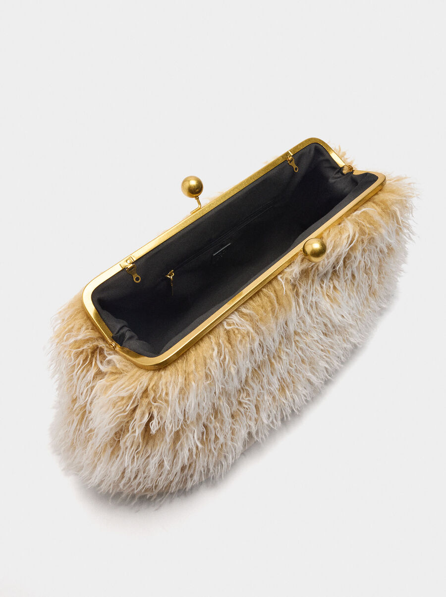 Party bag with fur effect