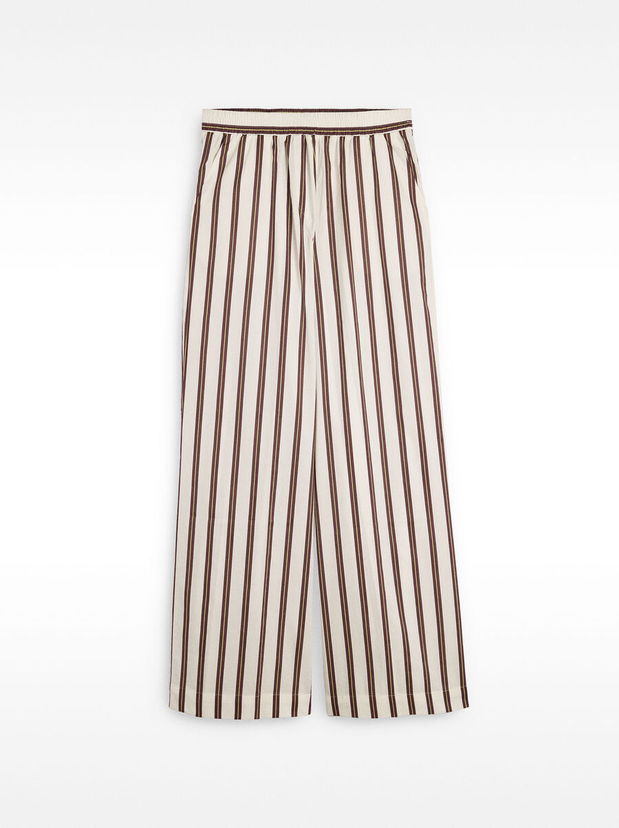 Striped 100% cotton trousers