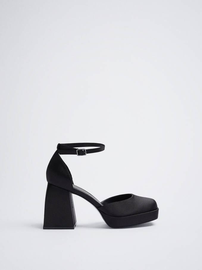 Platform Heel Shoes, Black, hi-res