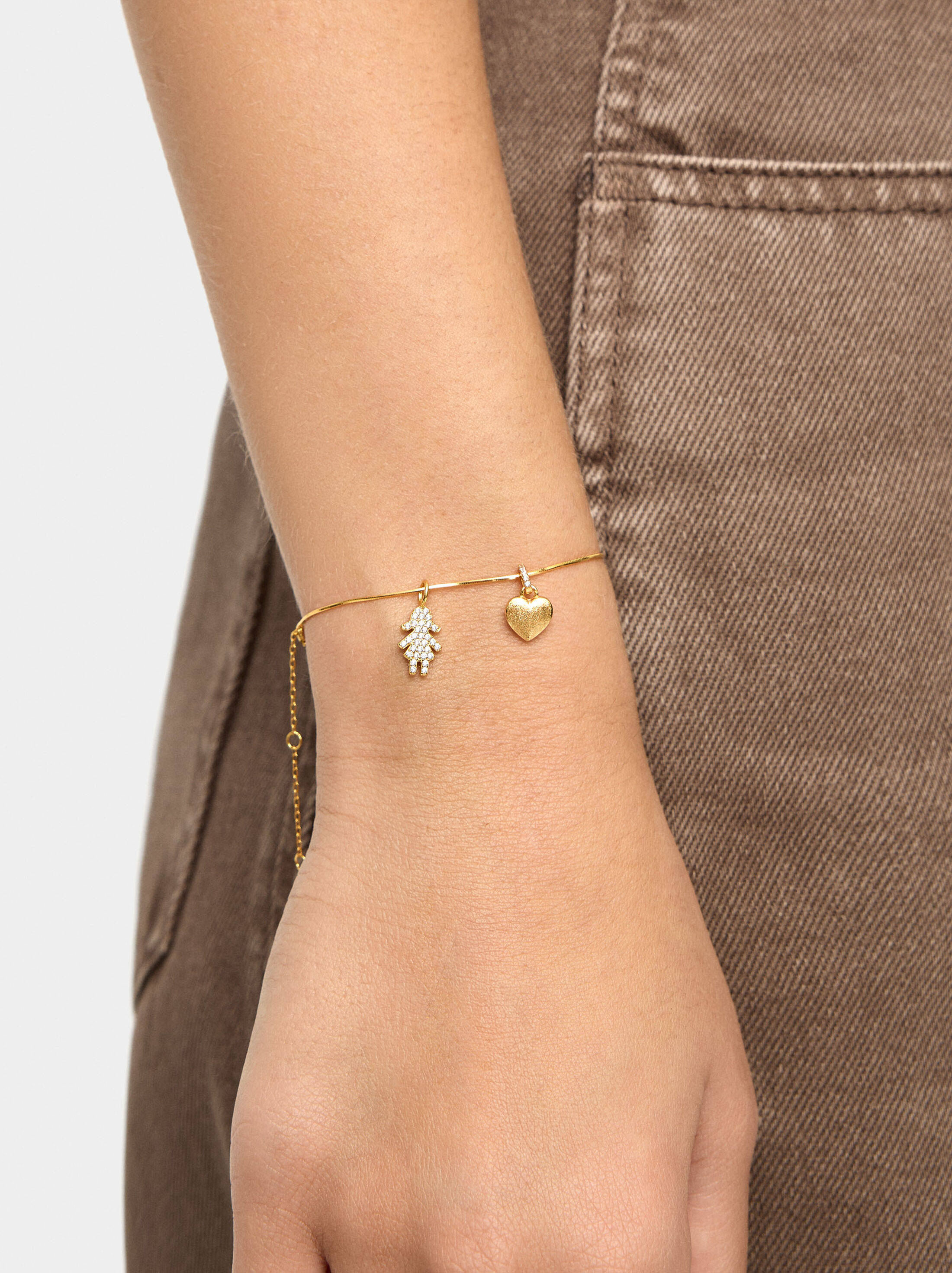 Girl charm with cubic zirconia - 925 sterling silver image number 1.0