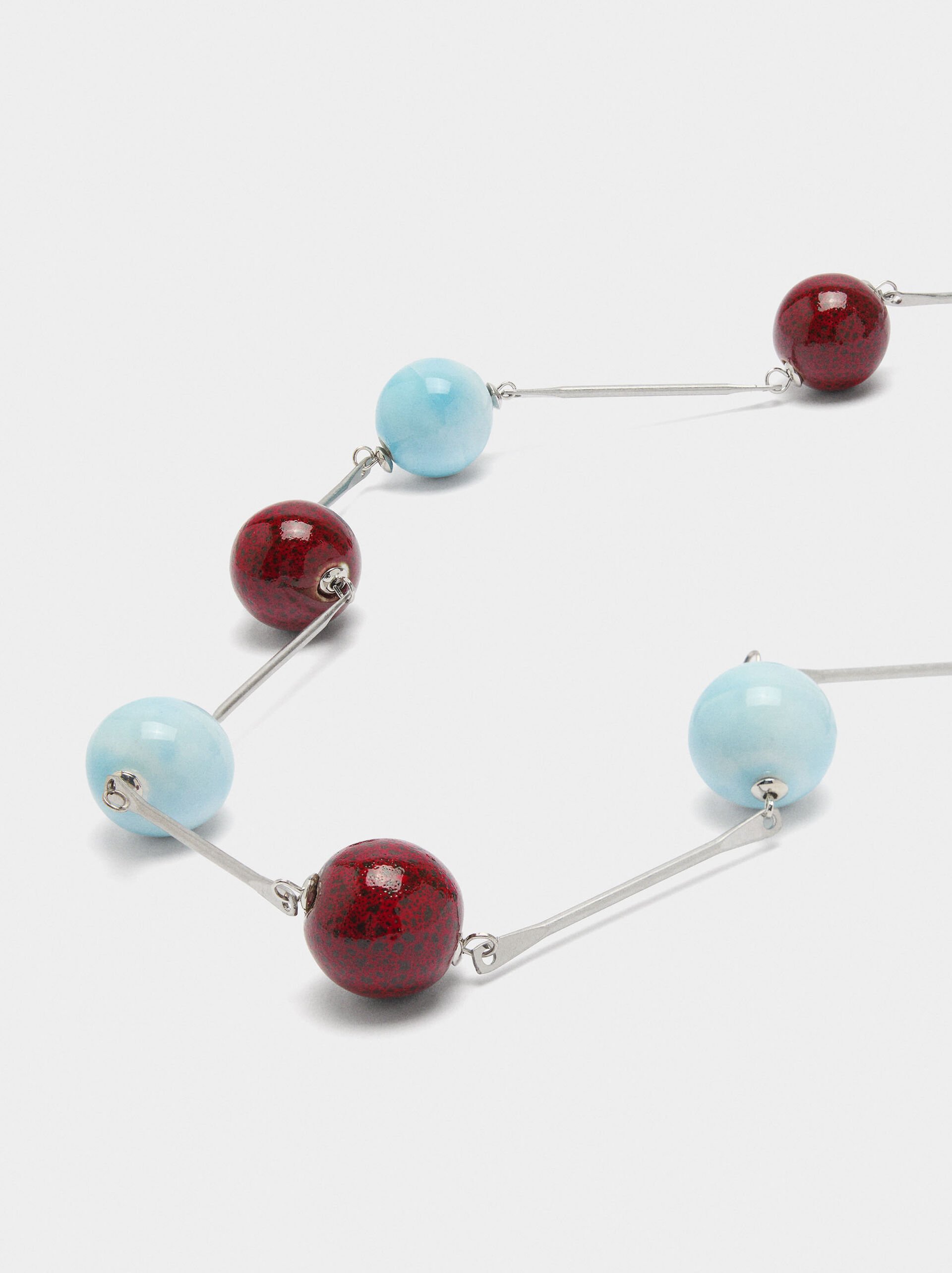 Collier long en sphères de céramique image number 2.0