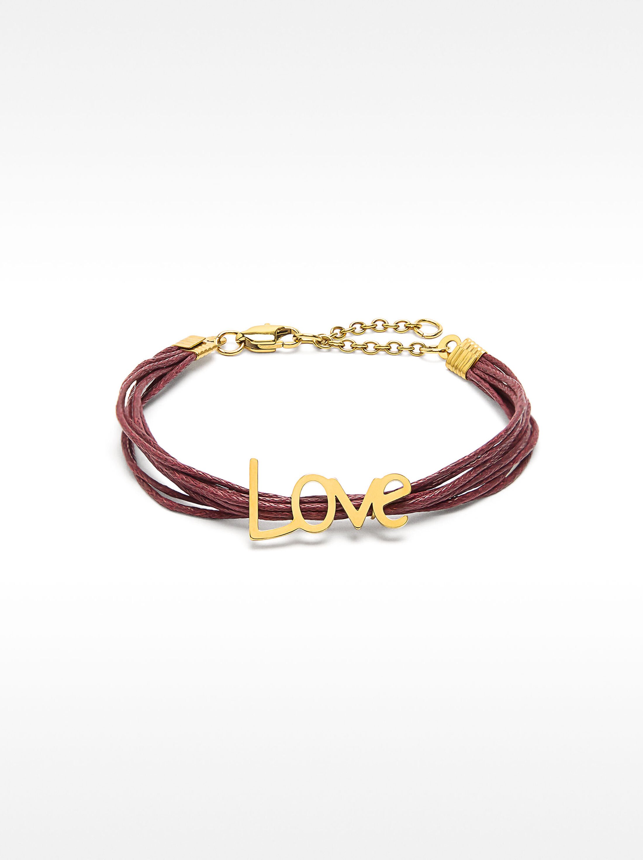 Pulseiras cordões LOVE - aço inoxidável image number 0.0