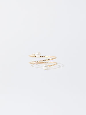 Spiral Ring With Pearls image number 0.0