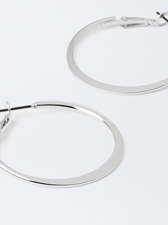 Set Of  Silver Hoop Earrings, Silver, hi-res