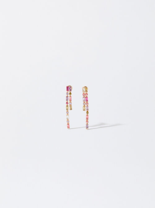 Earrings With Multicolor Crystals