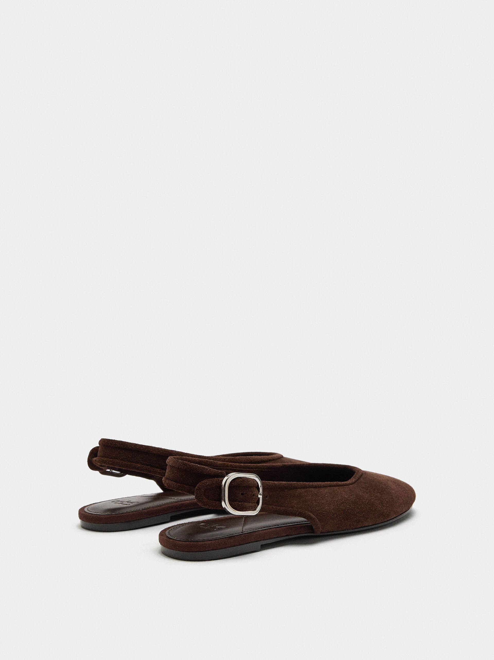 Leather ballet flats with slingback image number 4.0