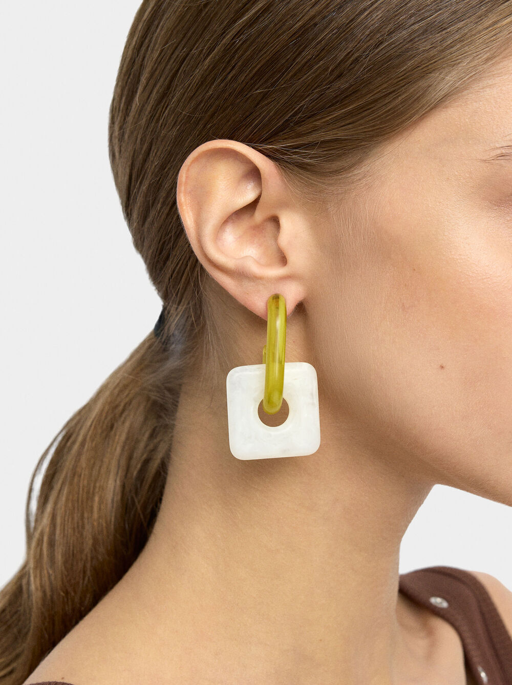 Open tubular hoop earrings