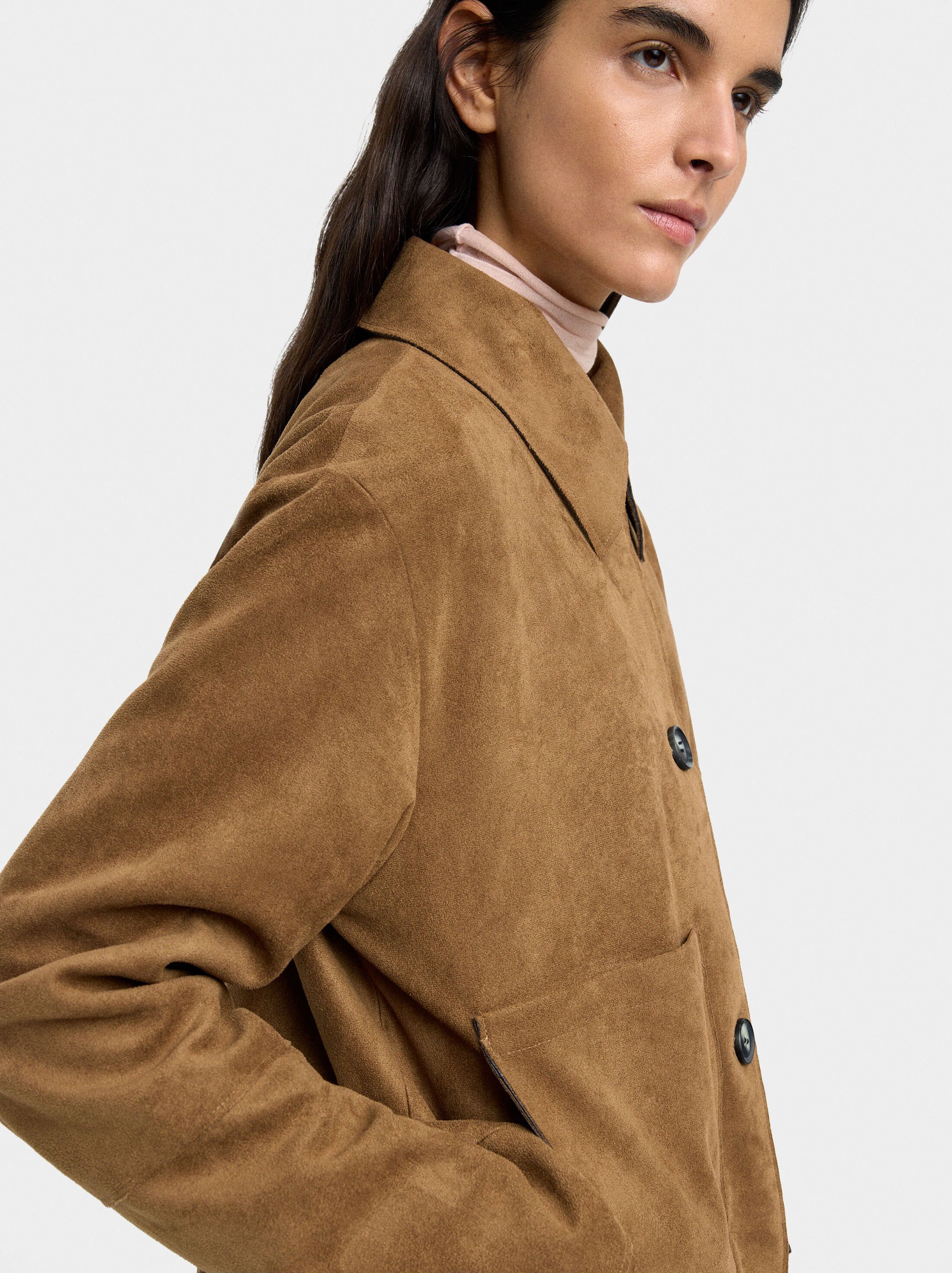 Leather-effect jacket with pockets image number 3.0