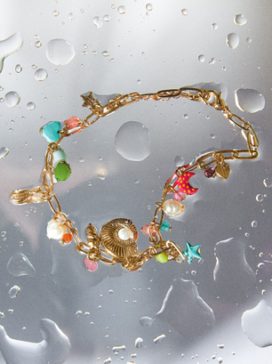 Bracelet De Cheville Avec Pierres , Multicolore, hi-res
