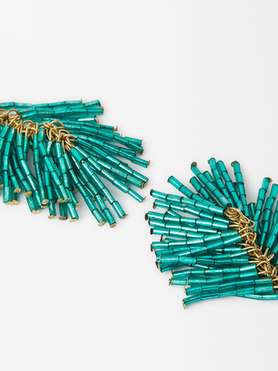 Beads Maxi Earrings, Blue, hi-res