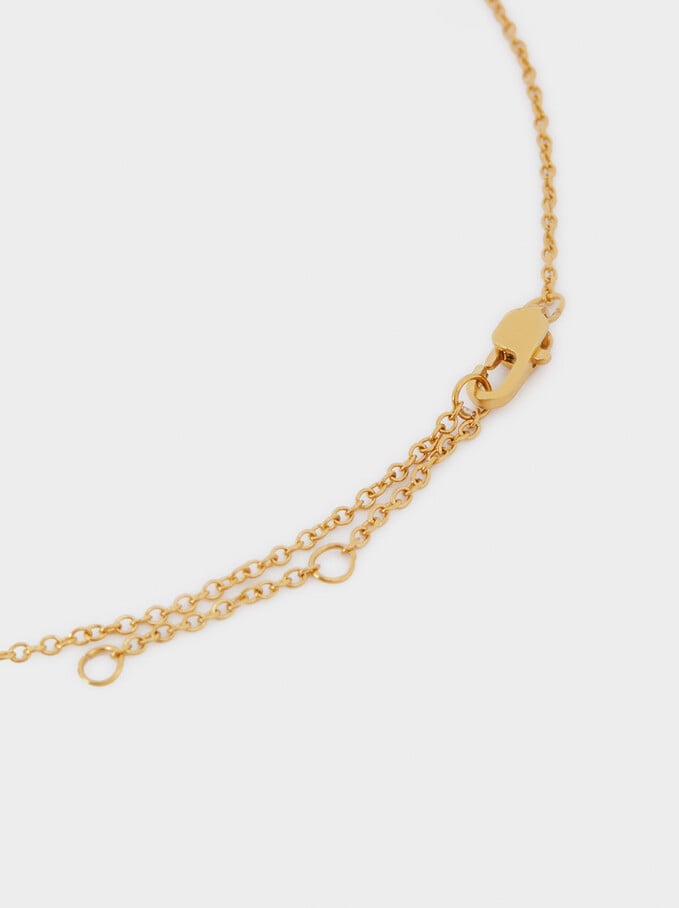 Short Stainless Steel Chain Love Necklace, Golden, hi-res