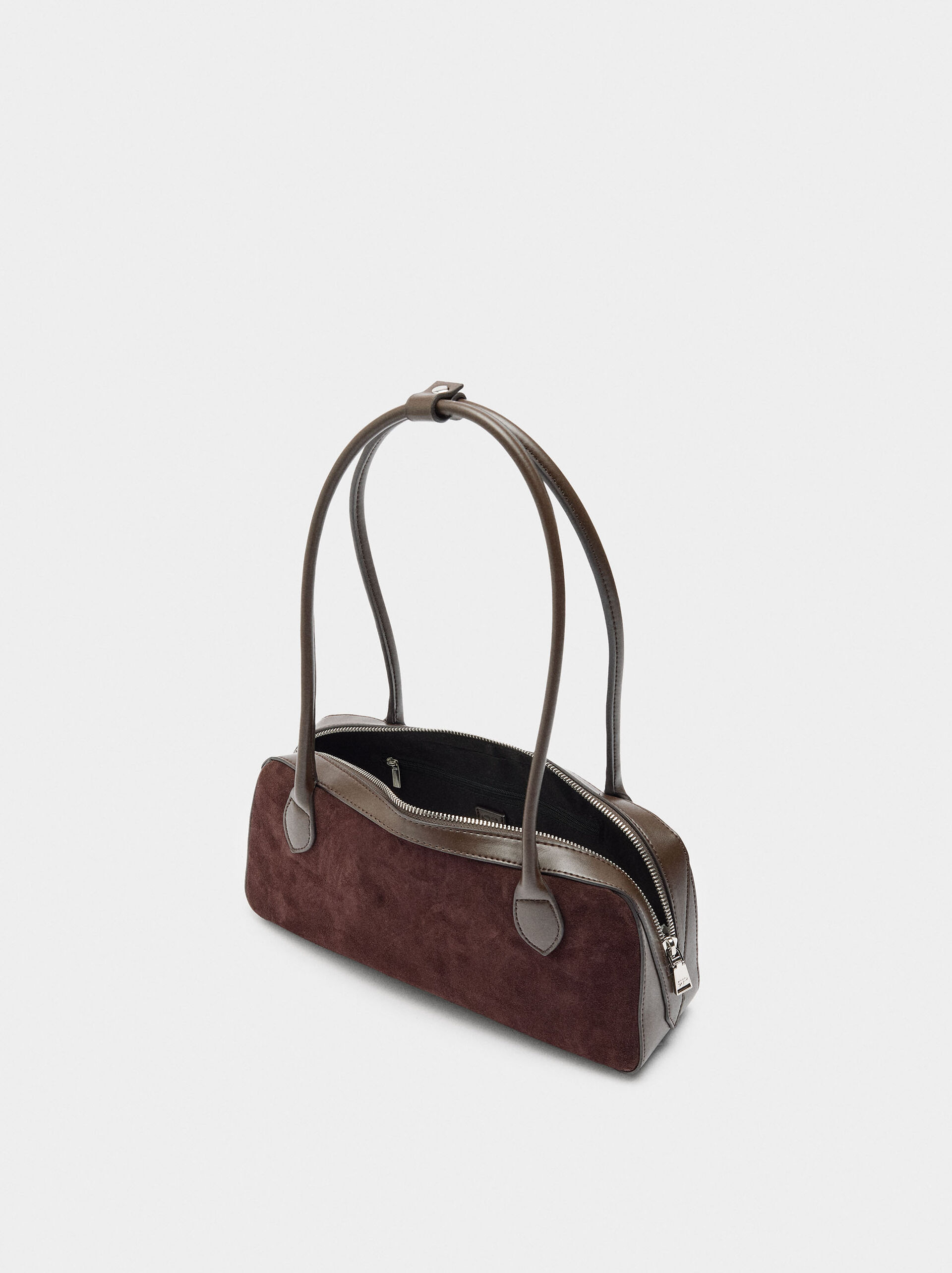 Shoulder bag with leather details image number 4.0