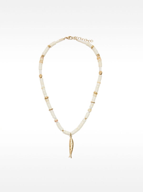 Necklace with shells and fish