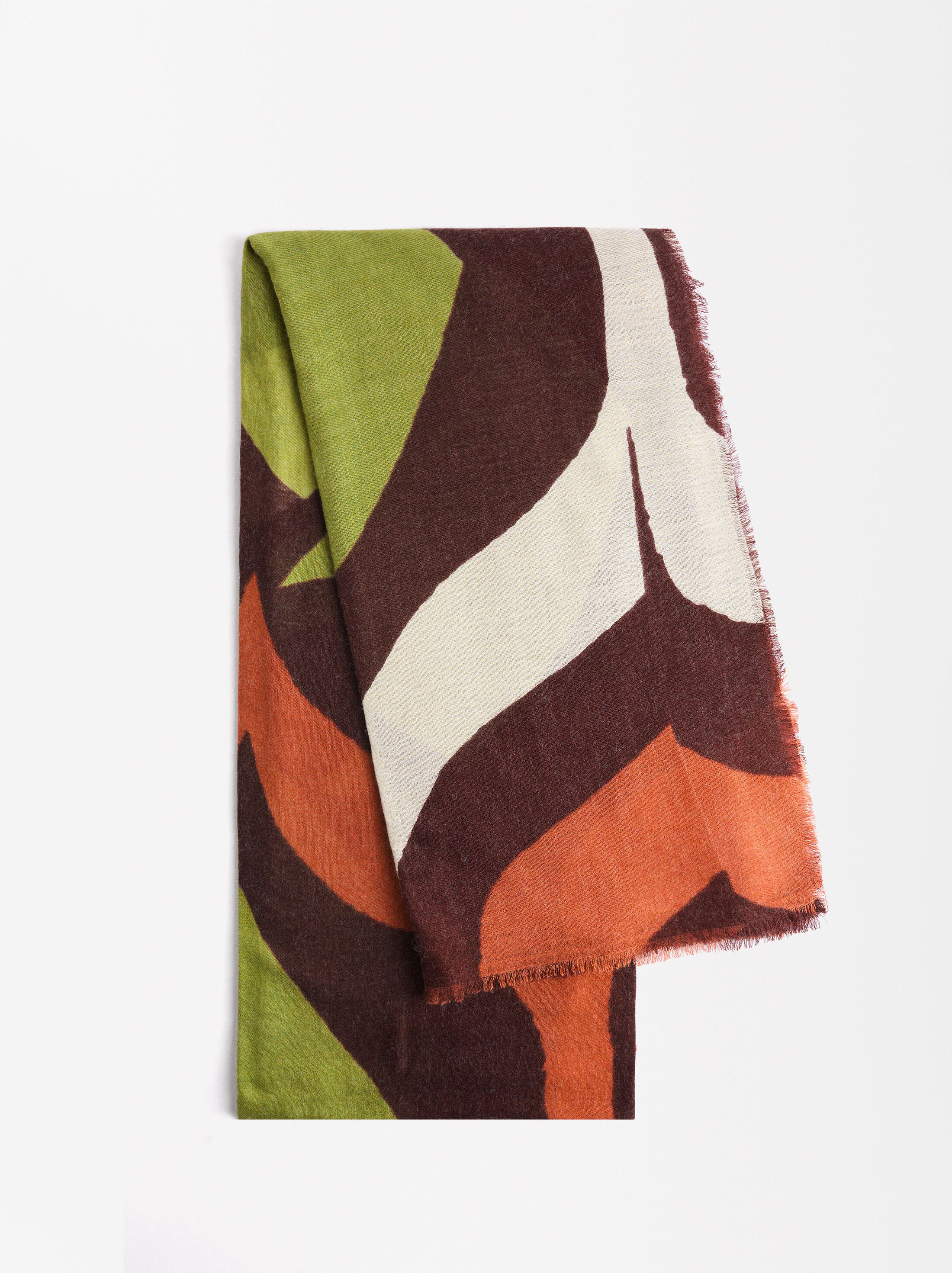 Wool scarf with print image number 0.0