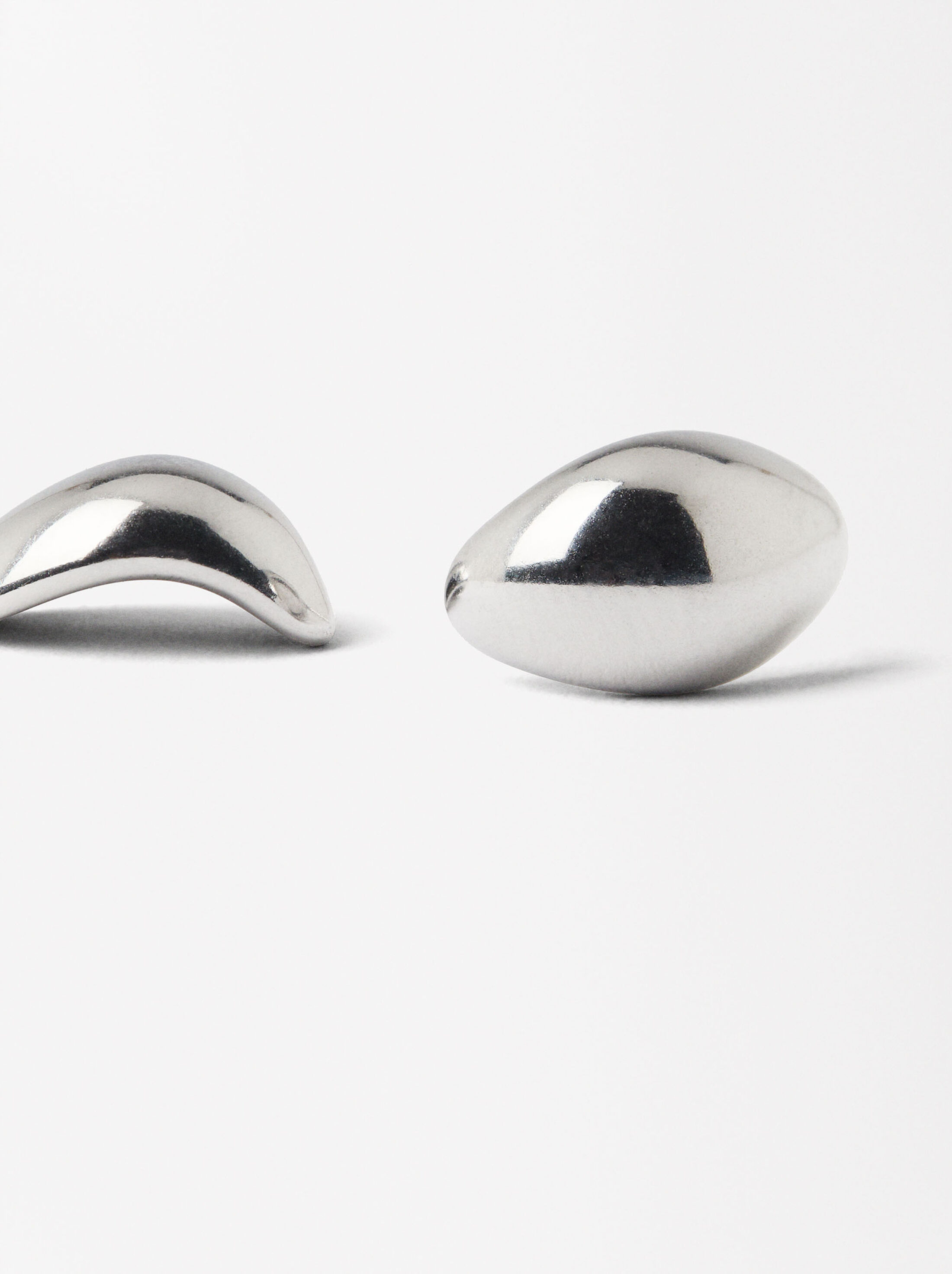 Oval earrings - stainless steel image number 1.0