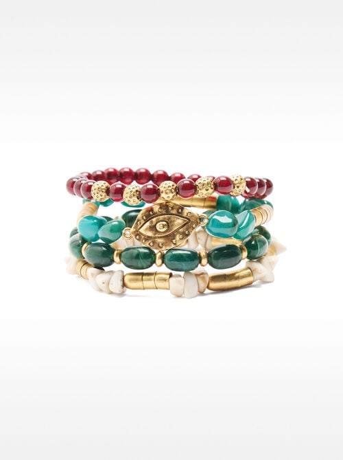 Set de pulseras efecto piedra