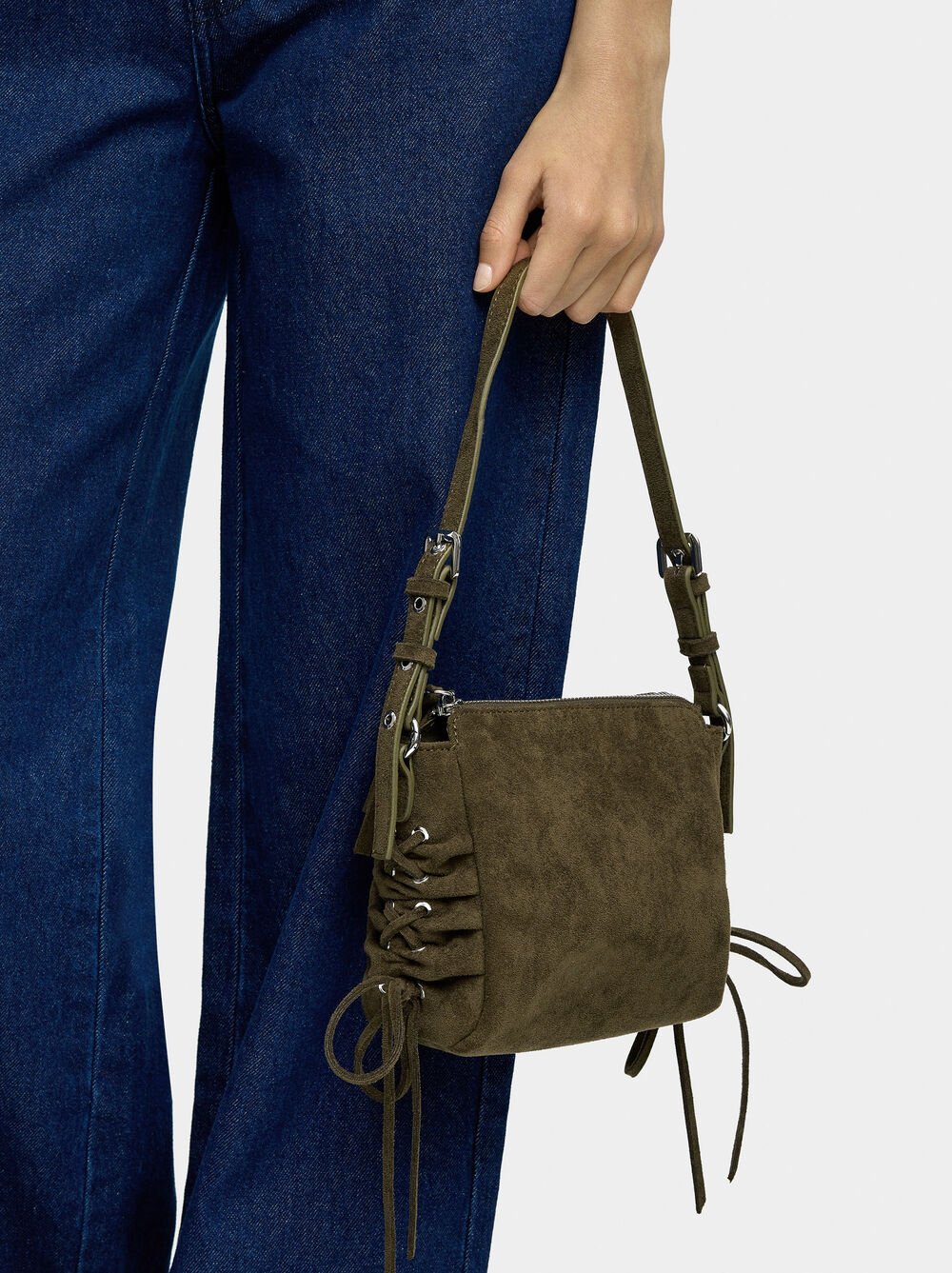 Shoulder bag with leather effect