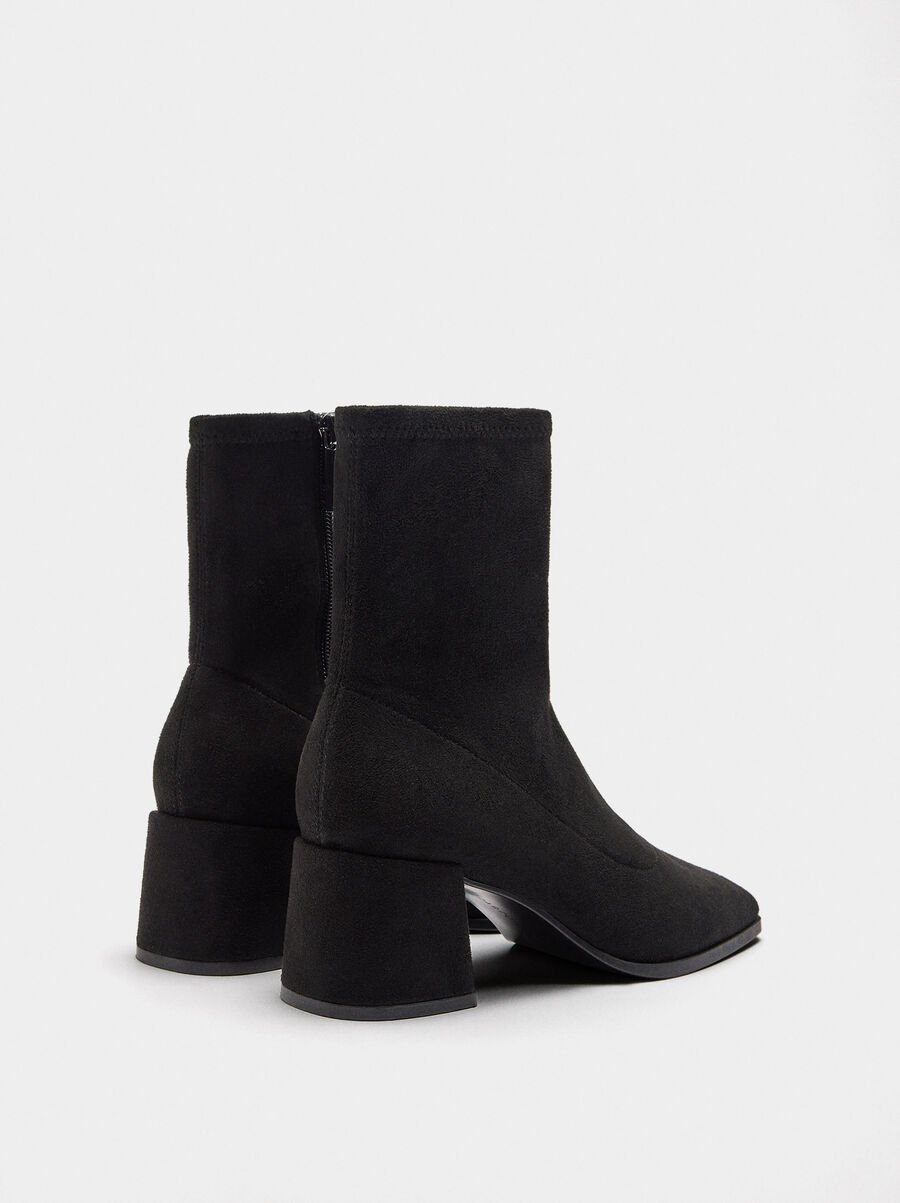Suede effect ankle boots