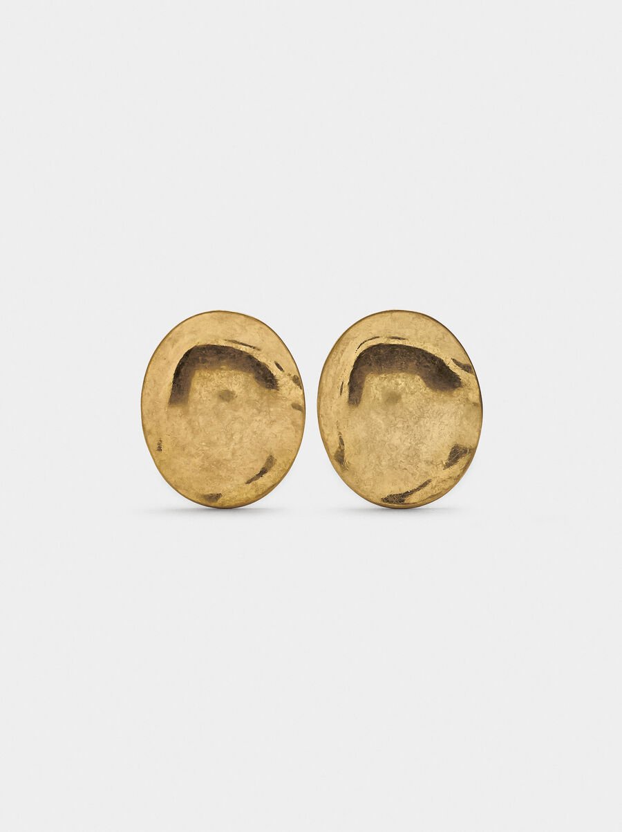 Round earrings with embossed