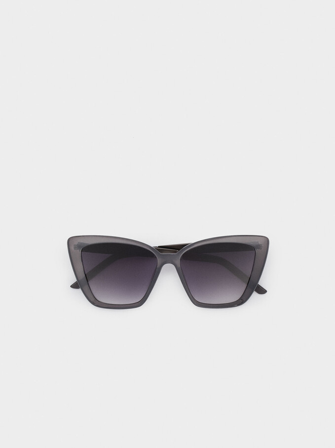 Sunglasses With Resin Frame, Grey, hi-res