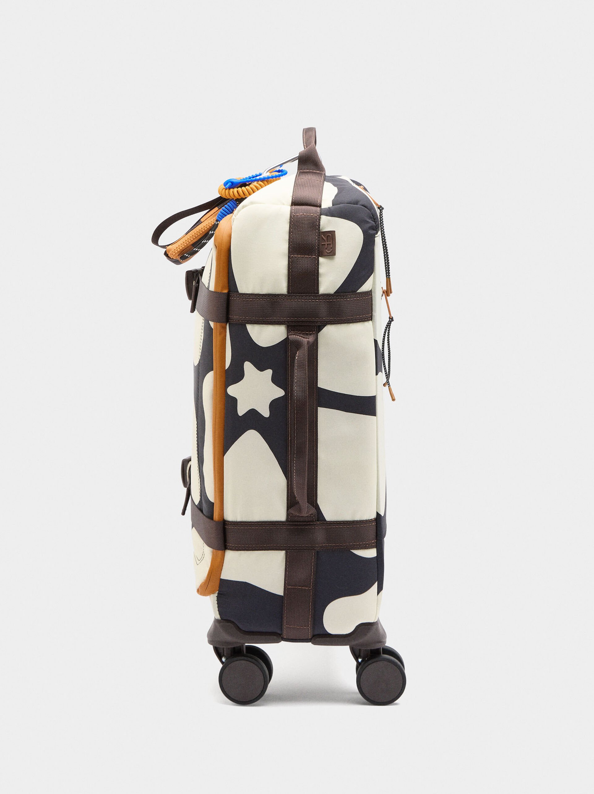 Travel suitcase with printed nylon image number 1.0