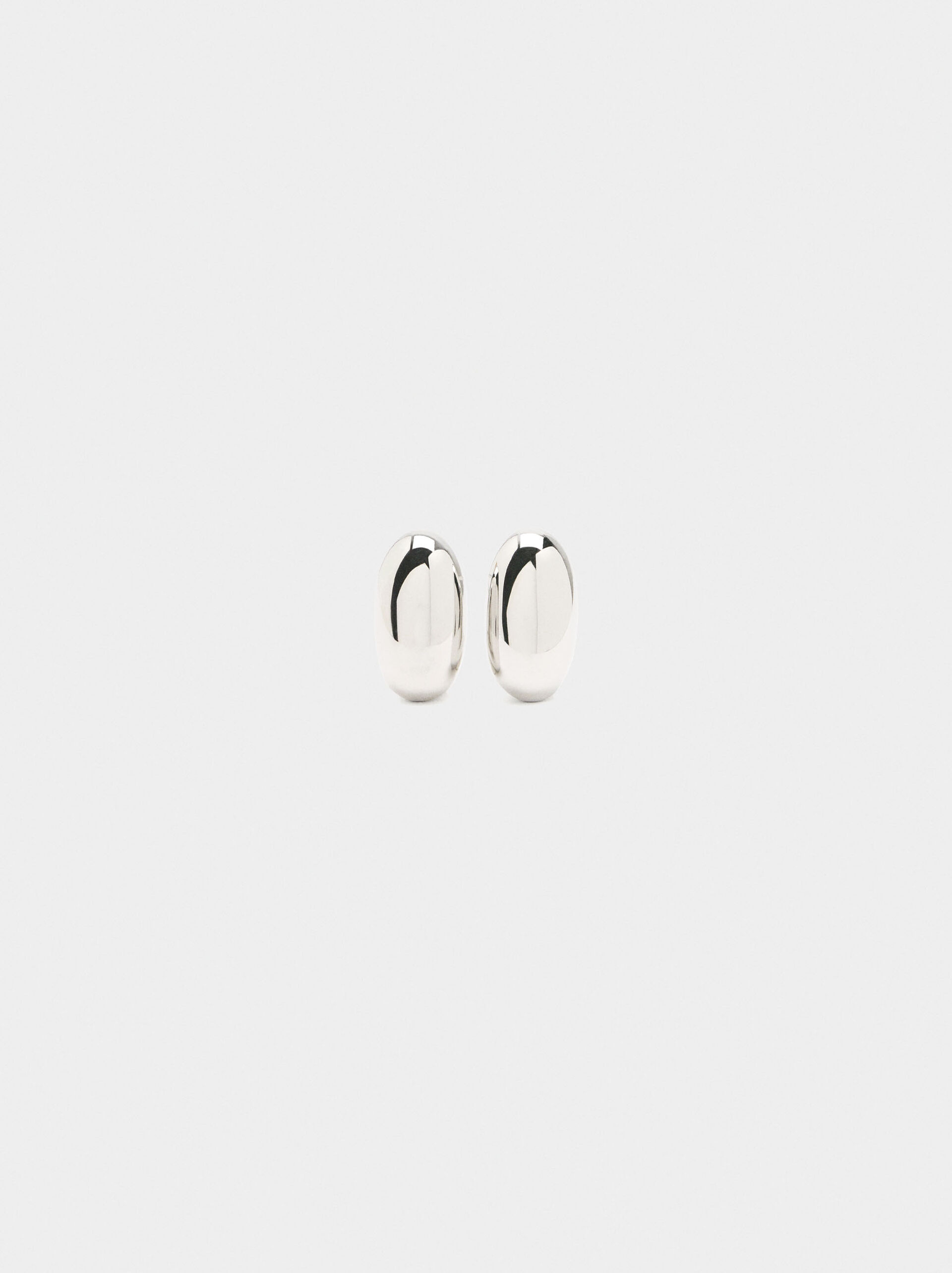 Oval earrings - stainless steel image number 0.0
