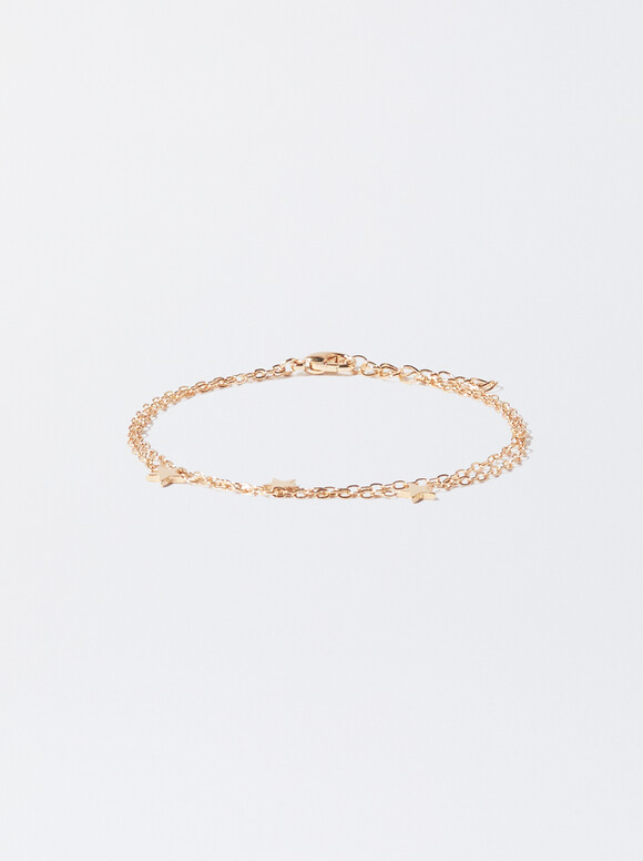 Gold-Toned Bracelet With Stars, Golden, hi-res