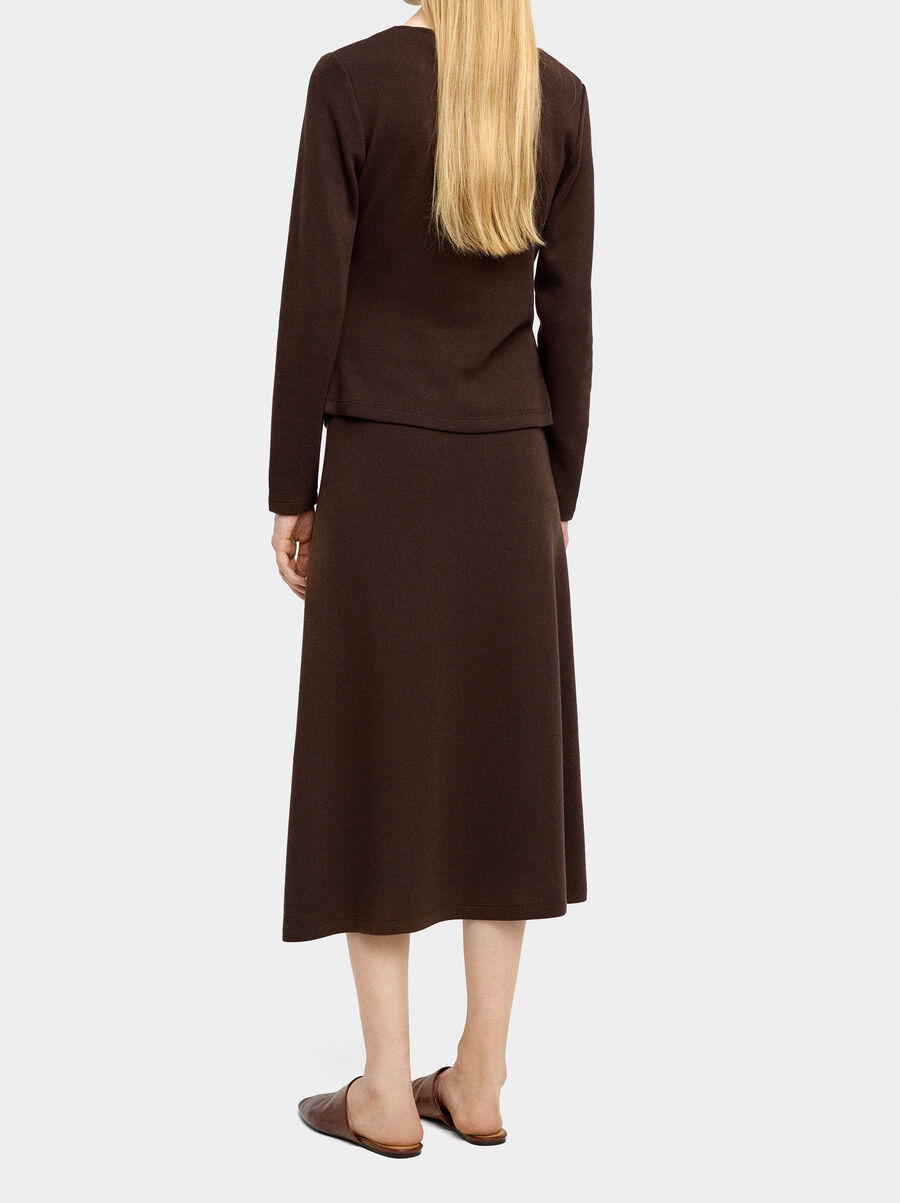 Midi skirt with elastic waist