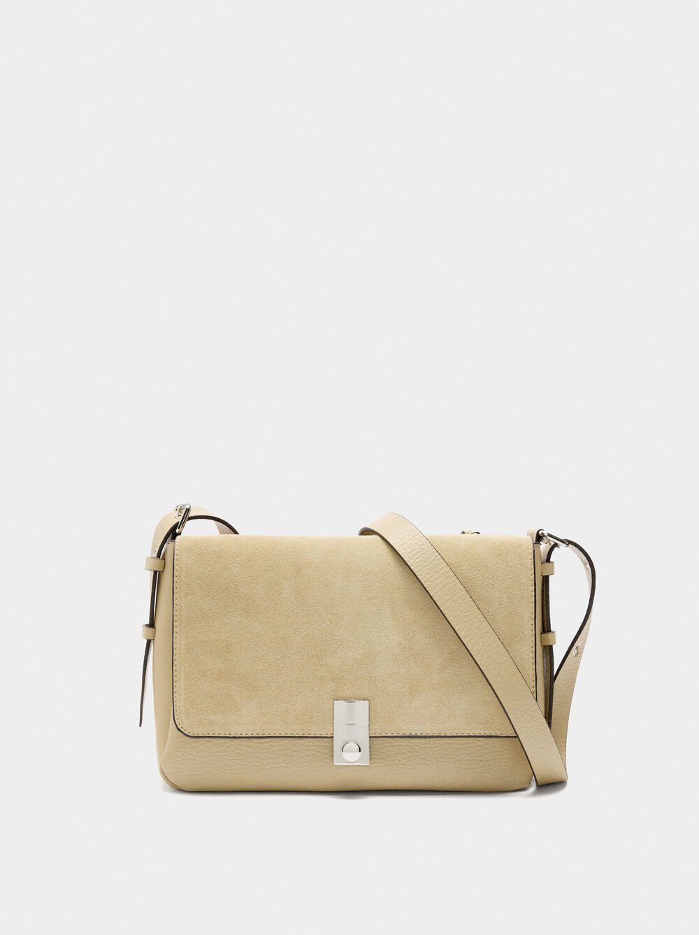 Crossbody bag with leather details